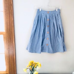 Vintage Button Summer Skirt